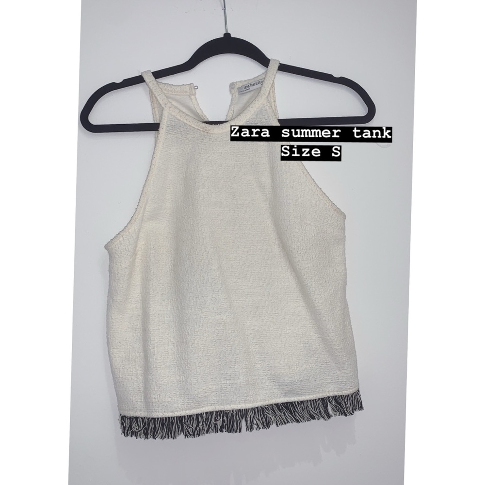 Zara summer knit tank with fringes